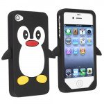 Wholesale iPhone 4S/4 3D Penguin Case  (Black)